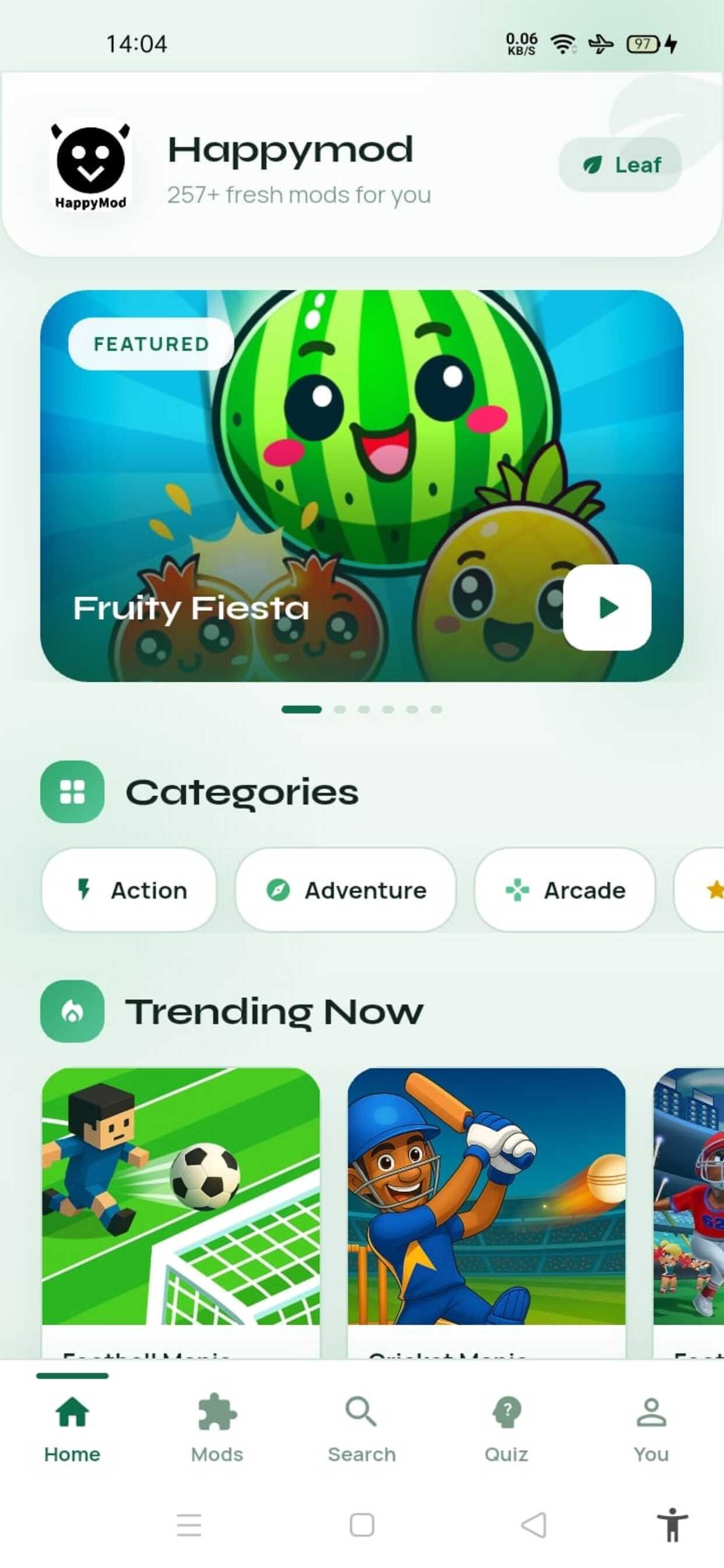 Happymod home screen